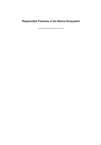 Responsible Fisheries in the Marine Ecosystem
