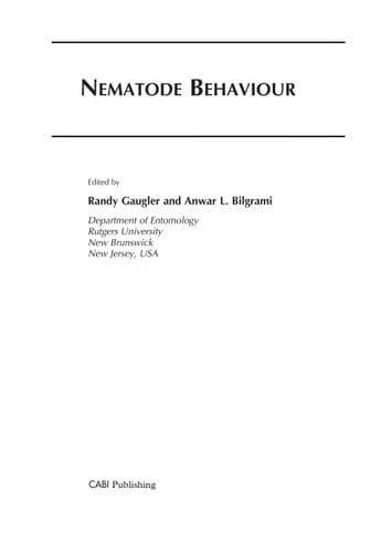 Nematode Behaviour