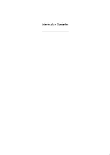 Mammalian Genomics