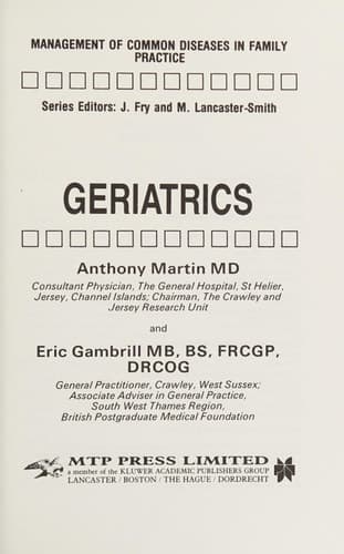 Geriatrics (Management of Common Diseases in Family Practice)