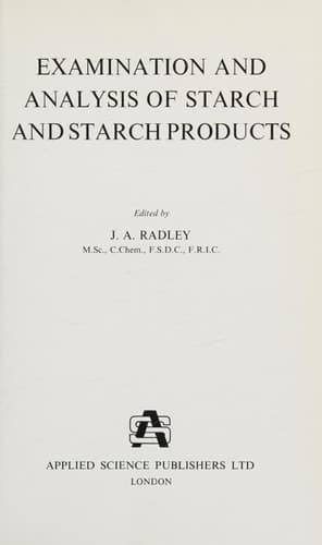 Examination and Analysis of Starch and Starch Products