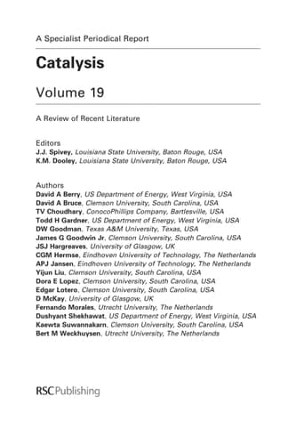 Catalysis Volume 19