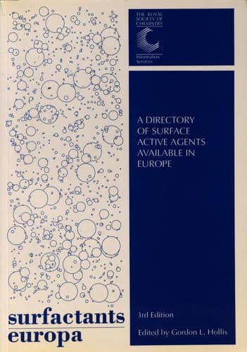 Surfactants Europa A Directory of Surface Active Agents Available in Europe
