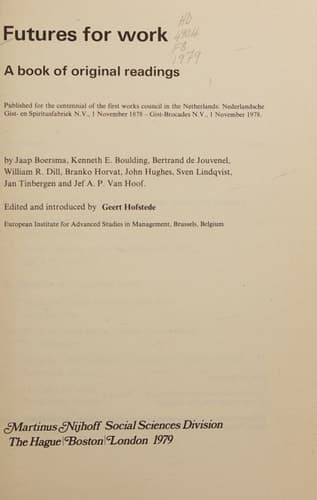 Futures for work: A book of original readings