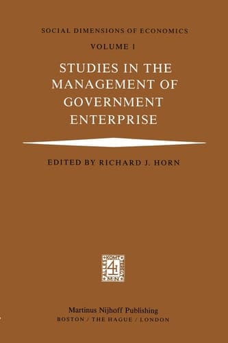 Studies in the Management of Government Enterprise