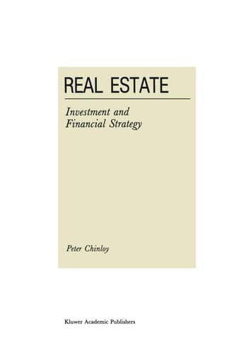 Real Estate: Investment and Financial Strategy (Current Issues in Real Estate Finance and Economics, 1)