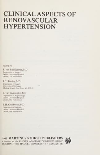 Clinical Aspects of Renovascular Hypertension