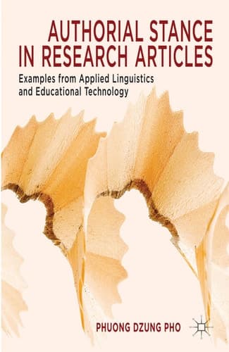 Authorial Stance in Research Articles Examples from Applied Linguistics and Educational Technology
