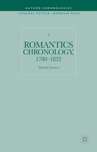 A Romantics Chronology, 1780-1832