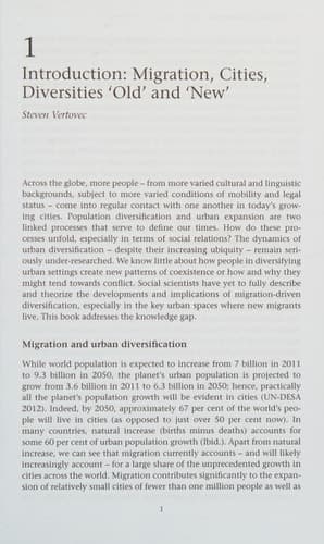 Diversities Old and New Migration and Socio-Spatial Patterns in New York, Singapore and Johannesburg