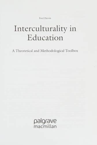 Interculturality in Education A Theoretical and Methodological Toolbox