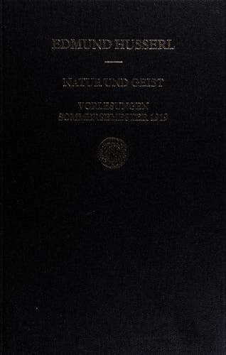 Natur Und Geist Vorlesungen Sommersemester 1919