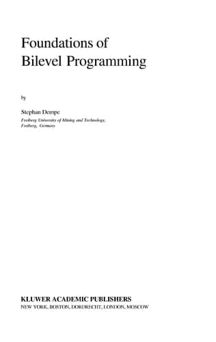 Foundations of Bilevel Programming