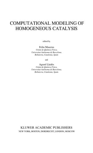 Computational Modeling of Homogeneous Catalysis