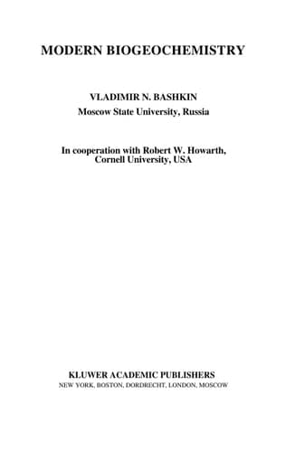 Modern Biogeochemistry