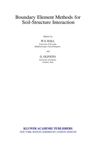 Boundary Element Methods for Soil-Structure Interaction