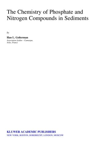 The Chemistry of Phosphate and Nitrogen Compounds in Sediments