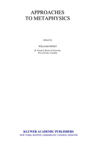 Approaches to Metaphysics