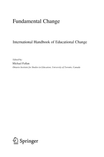 Fundamental Change: International Handbook of Educational Change