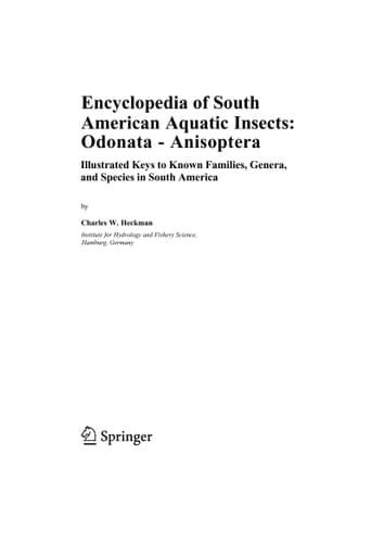 Encyclopedia of South American Aquatic Insects: Odonata - Anisoptera Illustrated Keys to Known Families, Genera, and Species in South America