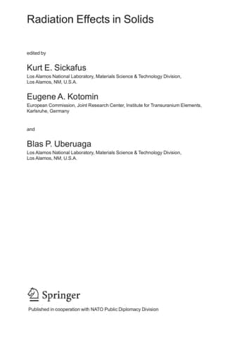 Radiation Effects in Solids (Nato Science Series II:)