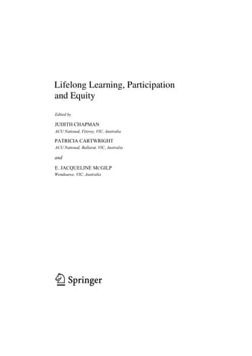 Lifelong Learning, Participation and Equity