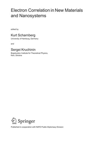 Electron Correlation in New Materials and Nanosystems (NATO Science Series II: Mathematics, Physics and Chemistry, 241)