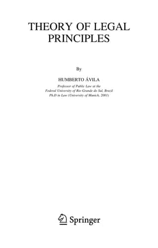 Theory of Legal Principles