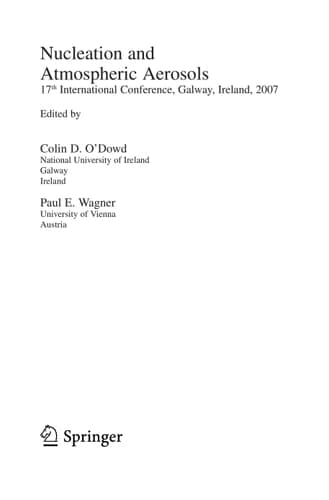 Nucleation and Atmospheric Aerosols 17th International Conference, Galway, Ireland, 2007