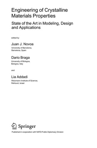 Engineering of Crystalline Materials Properties: State of the Art in Modeling, Design and Applications (NATO Science for Peace and Security Series B: Physics and Biophysics)
