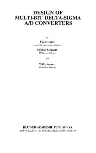Design of Multi-Bit Delta-Sigma A/D Converters