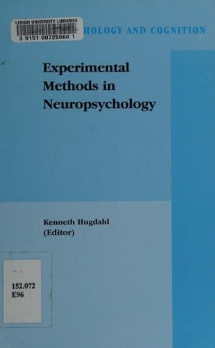 Experimental Methods in Neuropsychology
