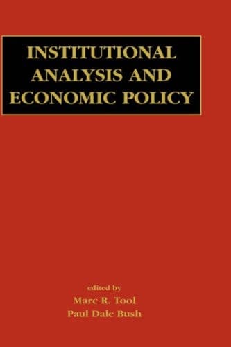Institutional Analysis and Economic Policy