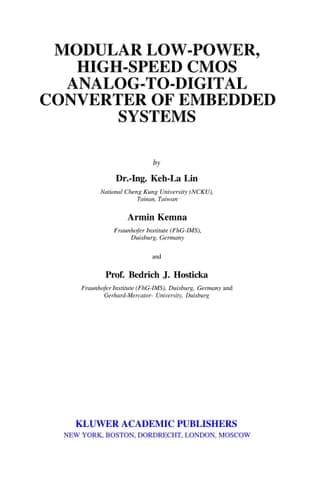Modular Low-Power, High-Speed CMOS Analog-to-Digital Converter of Embedded Systems