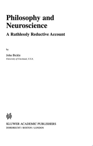 Philosophy and Neuroscience A Ruthlessly Reductive Account