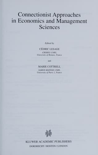 Connectionist Approaches in Economics and Management Sciences
