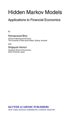 Hidden Markov Models Applications to Financial Economics
