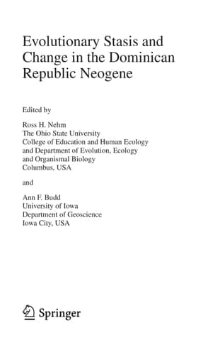 Evolutionary Stasis and Change in the Dominican Republic Neogene