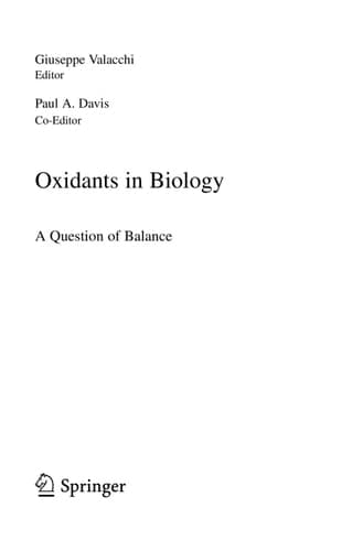 Oxidants in Biology A Question of Balance