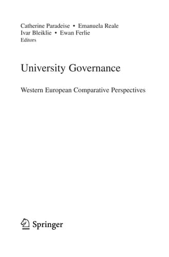 University Governance Western European Comparative Perspectives