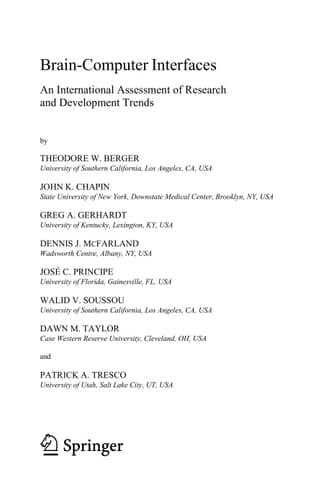 Brain-Computer Interfaces An international assessment of research and development trends