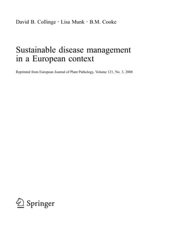 Sustainable disease management in a European context