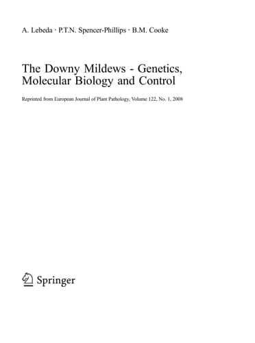 The Downy Mildews - Genetics, Molecular Biology and Control