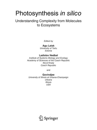 Photosynthesis in silico: Understanding Complexity from Molecules to Ecosystems (Advances in Photosynthesis and Respiration, 29)