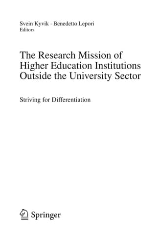 The Research Mission of Higher Education Institutions outside the University Sector Striving for Differentiation