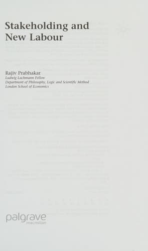 Stakeholding and New labour