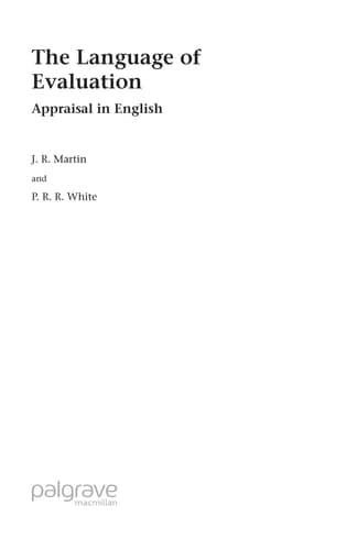 The Language of Evaluation Appraisal in English