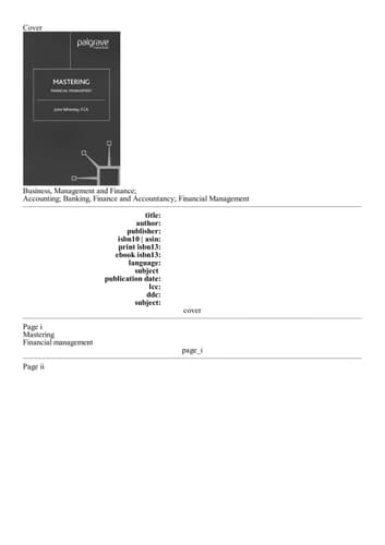 Mastering Financial Management