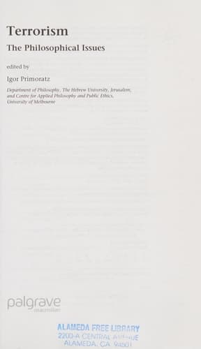 Terrorism The Philosophical Issues