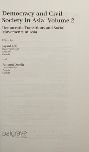 Democracy and Civil Society in Asia: Volume 1 Globalization, Democracy and Civil Society in Asia